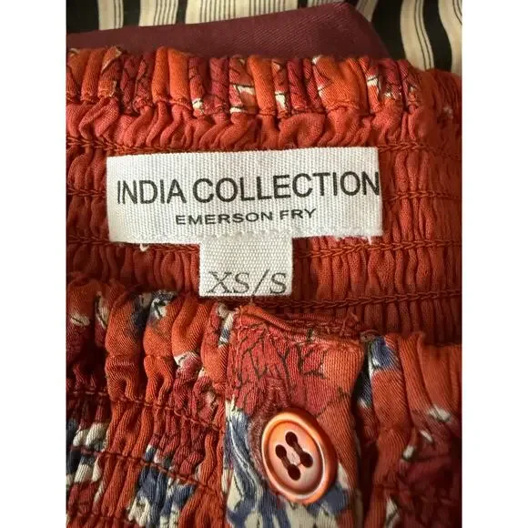 Emerson Fry India Collection Santiago 3 Maxi Dress Carmen Flowers Satin XS/S - Picture 5 of 12